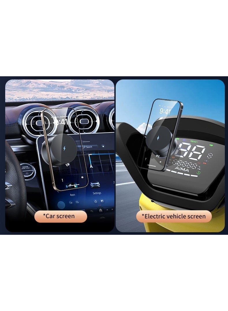 Vacuum Magnetic Car Phone Holder with 360° Rotation and 270° Fold, Bubble-Free, Portable, Multi-Scene Use — Strong magnetic hold; Vacuum suction base with 360° rotation and 270° folding; Lightweight and portable; Bubble-free installation; Easy to use and quick to install. - Image 4